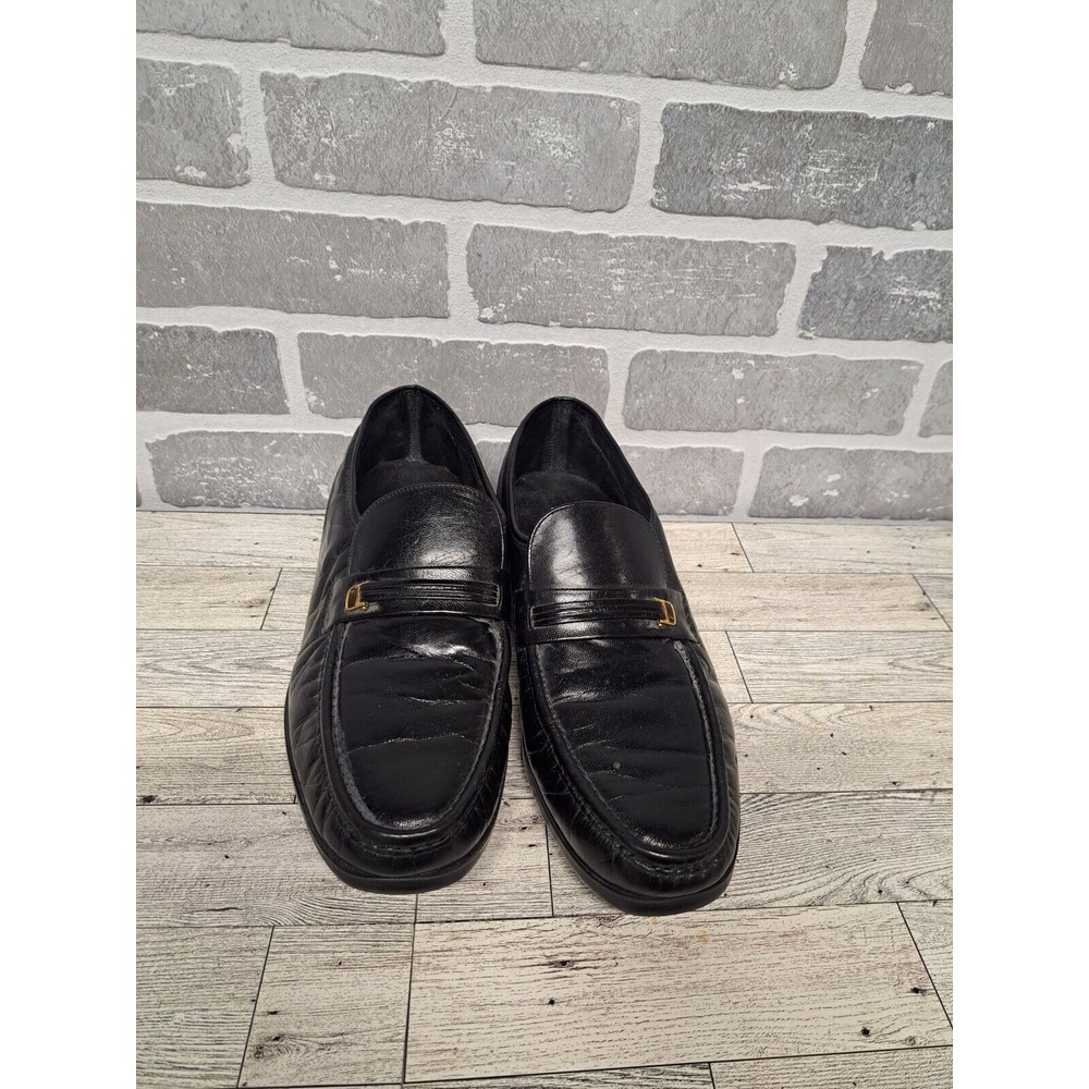 Florsheim Riva Vintage Moccasin Black Leather Loafers Comfort Mens Shoes Size 11